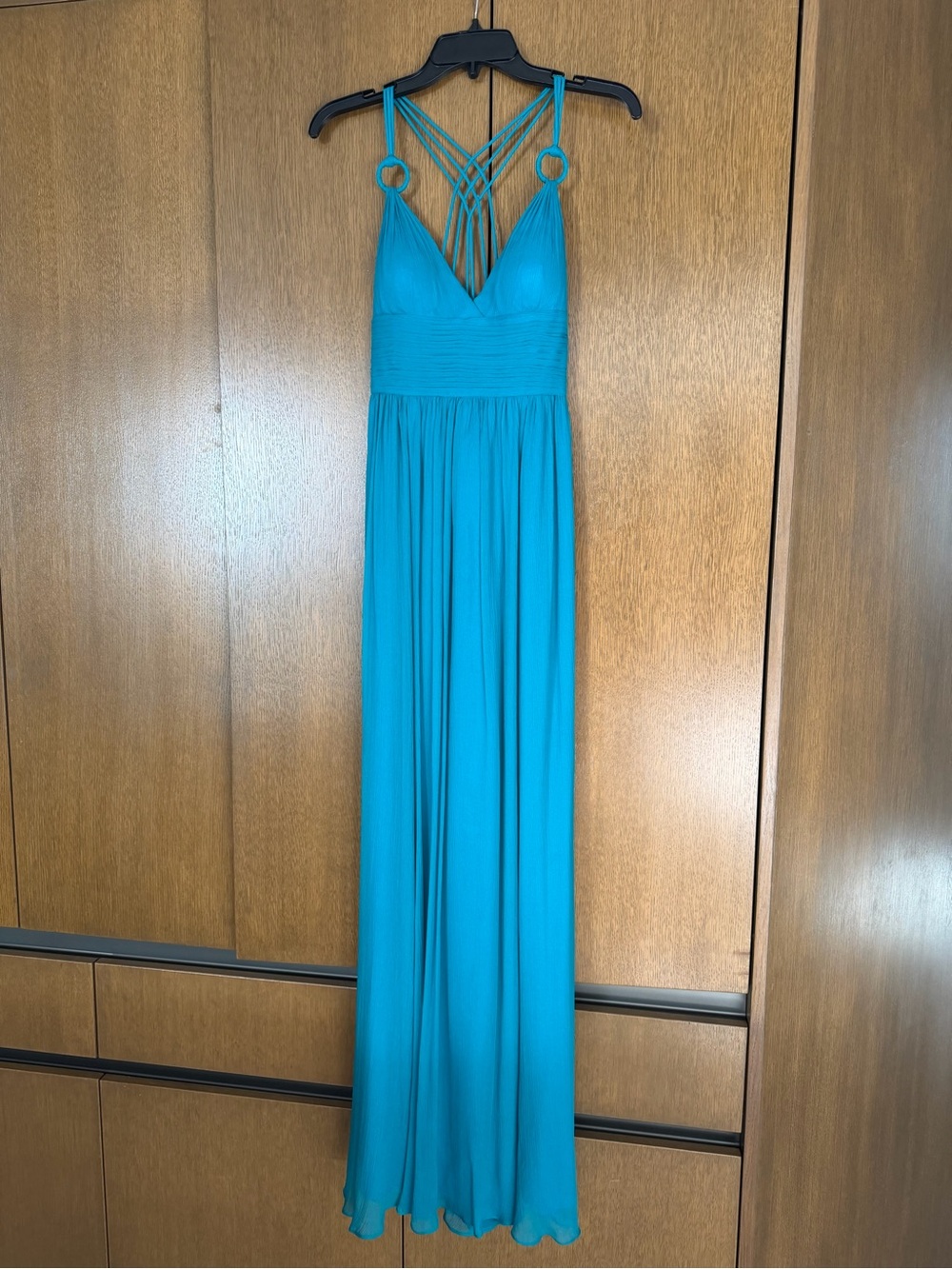 Aidan Mattox Vibrant Teal Silk Dress